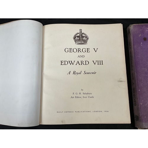 404 - 2 GEORGE V AND EDWARD VIII BOOKS ,THE KINGS BOOK, WICKER BASKET ETC