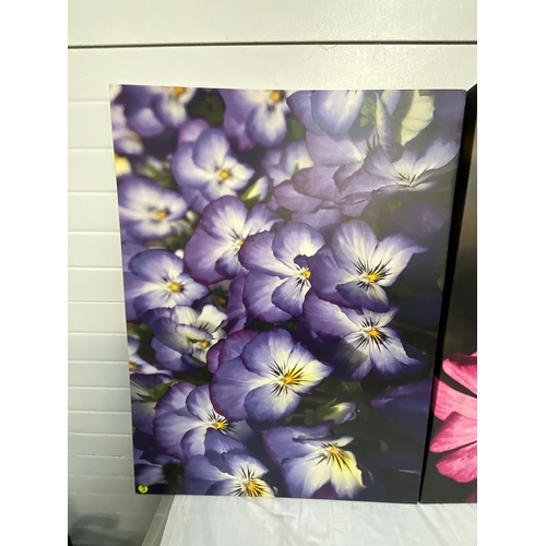 461 - THREE FLORAL CANVAS PRINTS LARGEST 30X40