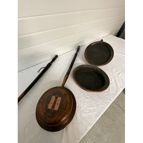 12 - 3 VICTORIAN COPPER WARMING PANS