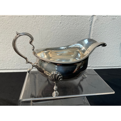 163 - 4 PIECE ART DECO HALLMARK SILVER STAMPED ALEXANDER & CLARK LONDON COMPRISING TEAPOT, COFFEE POT, SUG... 