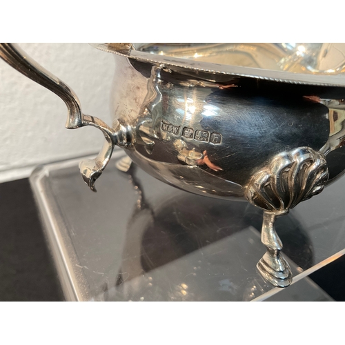 163 - 4 PIECE ART DECO HALLMARK SILVER STAMPED ALEXANDER & CLARK LONDON COMPRISING TEAPOT, COFFEE POT, SUG... 