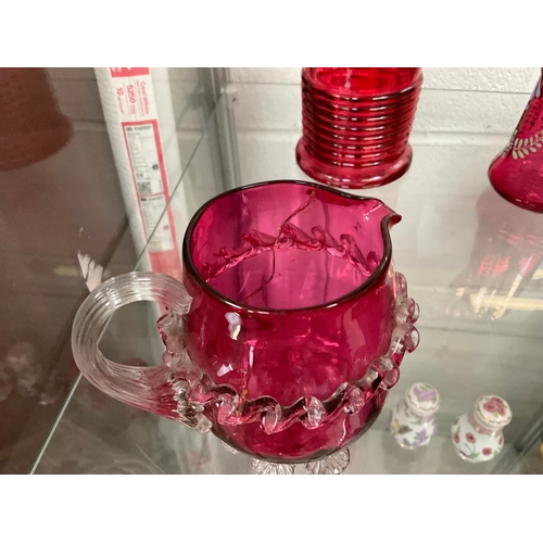 165 - QTY CRANBERRY GLASSWARE A/F