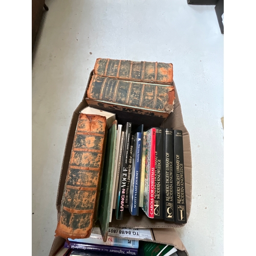 48 - THREE BOXES OF BOOKS TO INCLUDE DICTIONARYS, POETRY ETC