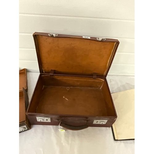 59 - TWO SMALL VINTAGE SUITCASES AND A HOLY BIBLE