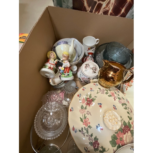 68 - THREE BOXES OF ODDS TO INCLUDE TUREENS ,DINNER PLATES, PART TEASETS ETC