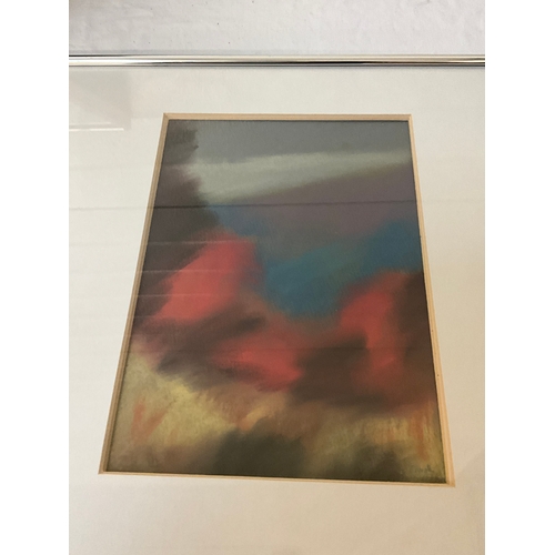 71 - FOUR FRAMED ABSTRACT PASTEL PICTURES SIGNED BY EVE SMITH SIZE 15”X15”