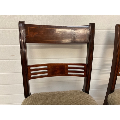 185 - SET OF 4 REGENCY MAHOGANY DINING CHAIRS WITH UPHOLSTERED SEATS