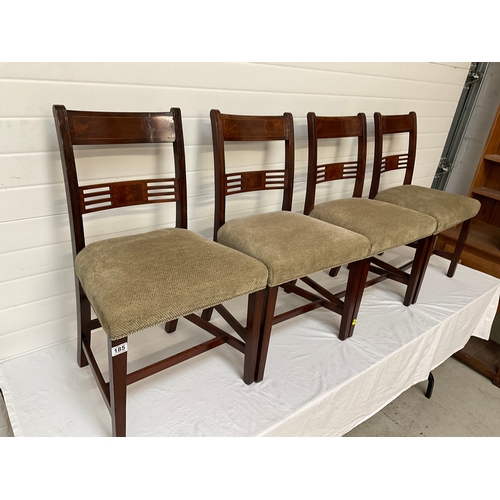 185 - SET OF 4 REGENCY MAHOGANY DINING CHAIRS WITH UPHOLSTERED SEATS