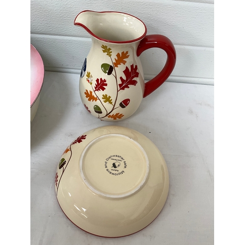 89 - VICTORIAN JUG AND BOWL A/F AND A MODERN EXAMPLE