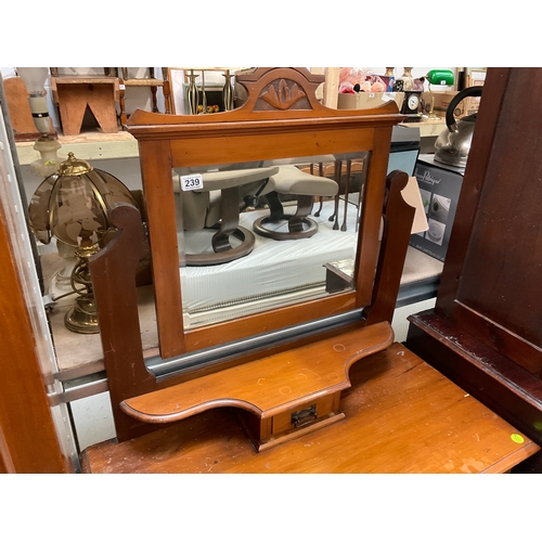 239 - EDWARDIAN SATINWOOD DRESSING TABLE WITH JEWELLERY DRAWER OVER 3 DRAWERS A/F H60” W36” D18”