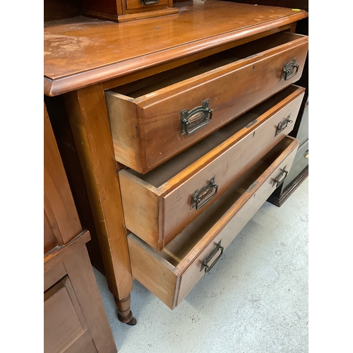 239 - EDWARDIAN SATINWOOD DRESSING TABLE WITH JEWELLERY DRAWER OVER 3 DRAWERS A/F H60” W36” D18”