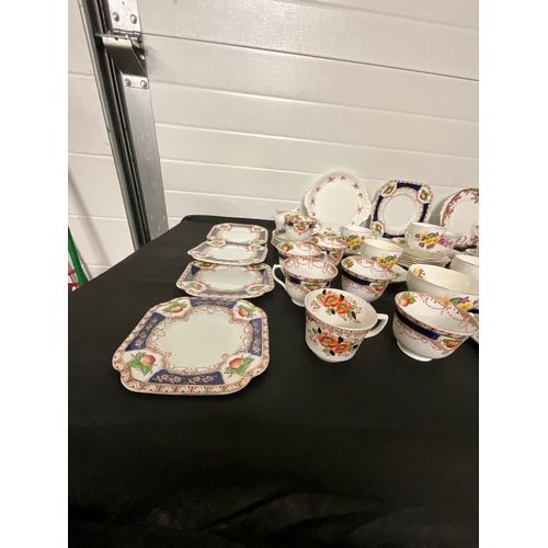 115 - BOX OF ASSORTED CHINA TO INCLUDE PART TEASETS ROYAL SUTHERLAND ETC