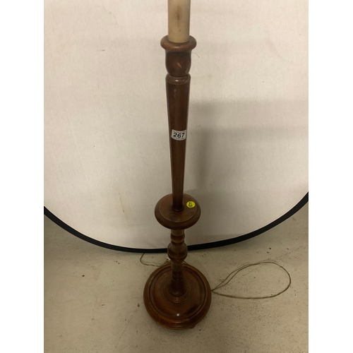 267 - VINTAGE MAHOGANY STANDARD LAMP - NO SHADE