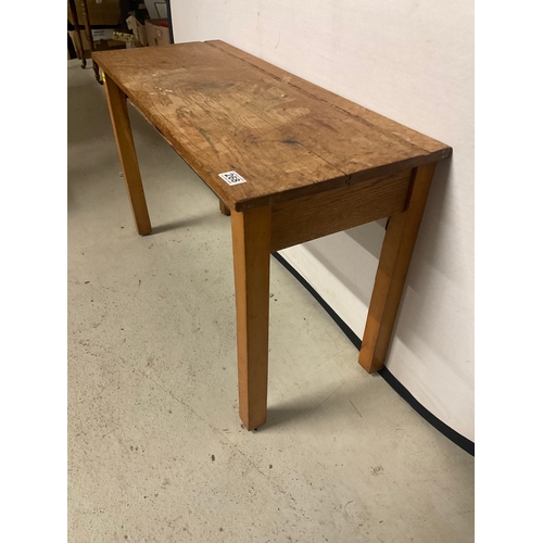 268 - VINTAGE SCHOOL TABLE H22”W36”D14”