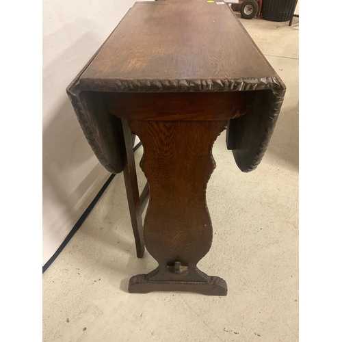 269 - VINTAGE OAK DROP LEAF GATE LEG TABLE H30”W30”EXT 41”D14”