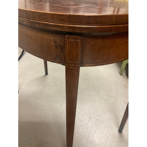 271 - VICTORIAN MAHOGANY FOLDING CARD TABLE H28”W36 D17”EXT35”