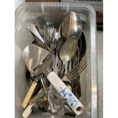 204 - TWO BOXES OF ASSORTED CUTLERY STAINLESS TEASET ETC (GRILL WITHDRAWN FAILED ELECTRIC TEST)