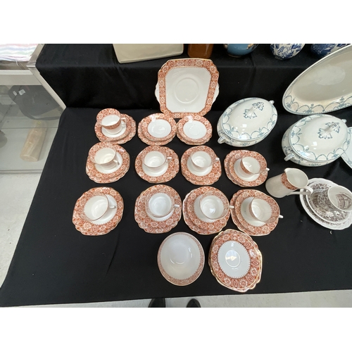 208 - TWO BOXES OF MIXED CHINA TO INCLUDE PART VICTORIAN TEASET WEDGWOOD JUGS ETC