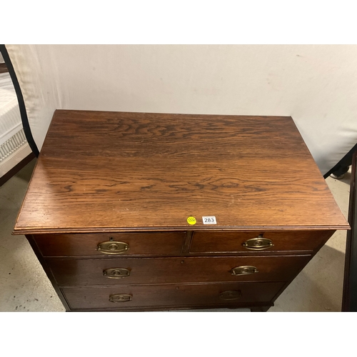 283 - EARLY GEORGIAN OAK 2 OVER 2 BEDROOM CHEST H31” W37” D21”