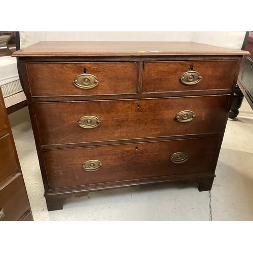 283 - EARLY GEORGIAN OAK 2 OVER 2 BEDROOM CHEST H31” W37” D21”