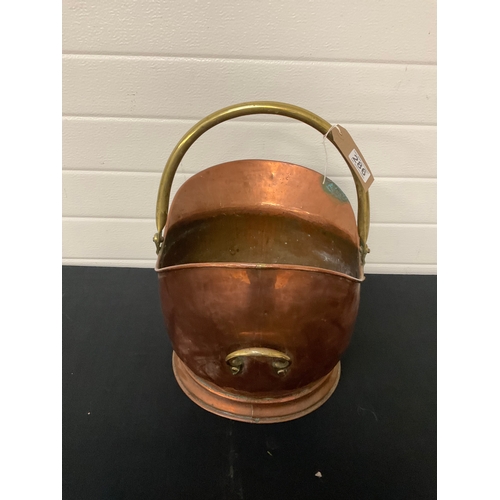 286 - COPPER & BRASS COAL SCUTTLE