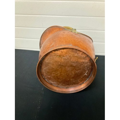 286 - COPPER & BRASS COAL SCUTTLE