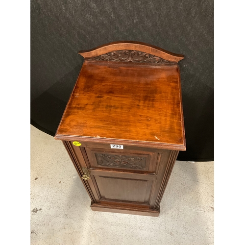 290 - EDWARDIAN MAHOGANY POT CUPBOARD H33” L15” D15”