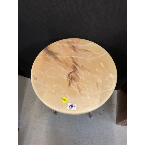 291 - REPRODUCTION MARBLE EFFECT LAMP TABLE H29” DIA18” A/F