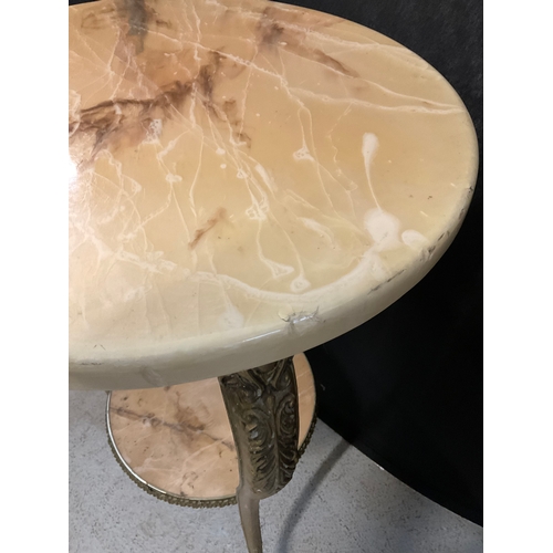 291 - REPRODUCTION MARBLE EFFECT LAMP TABLE H29” DIA18” A/F