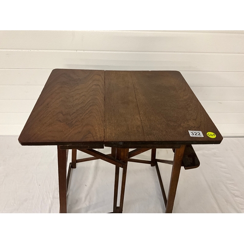 322 - ART AND CRAFTS OAK FOLDING TABLE H24”W22”D18”