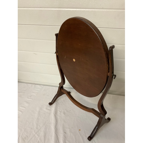 293 - EDWARDIAN MAHOGANY OVAL DRESSING TABLE MIRROR H24”