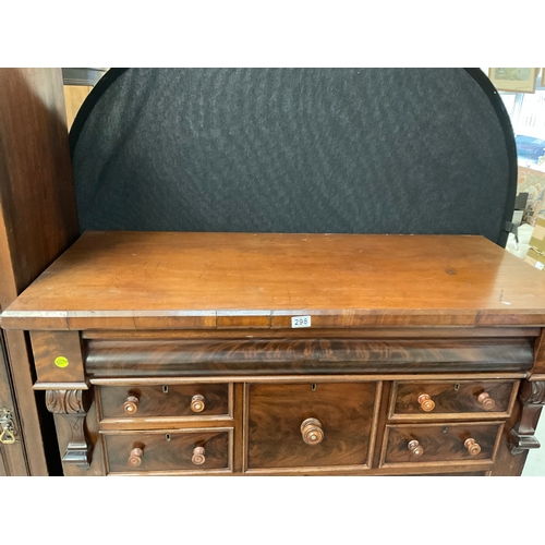 298 - VICTORIAN FLAMED MAHOGANY SCOTTISH BEDROOM CHEST OF LARGE PROPORTIONS WITH 9 DRAWERS TO INCLUDE HAT ... 