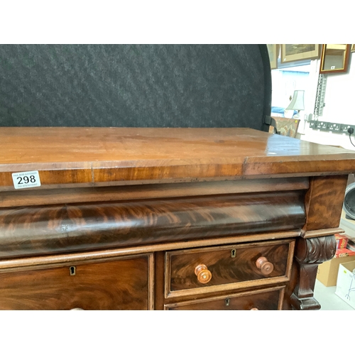 298 - VICTORIAN FLAMED MAHOGANY SCOTTISH BEDROOM CHEST OF LARGE PROPORTIONS WITH 9 DRAWERS TO INCLUDE HAT ... 