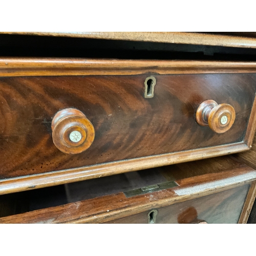 298 - VICTORIAN FLAMED MAHOGANY SCOTTISH BEDROOM CHEST OF LARGE PROPORTIONS WITH 9 DRAWERS TO INCLUDE HAT ... 