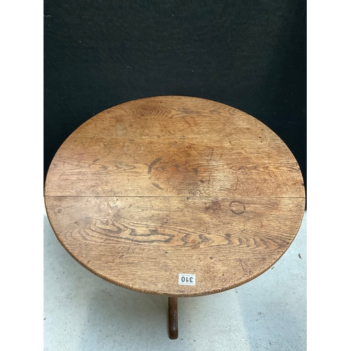 310 - GEORGIAN OAK TIP TOP PEDESTAL TABLE A/F H29” DIA 31”