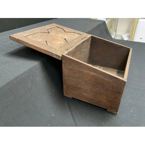 311 - OAK SLIPPER BOX  - WORMED H10” W15 D11”