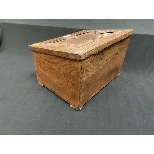 311 - OAK SLIPPER BOX  - WORMED H10” W15 D11”