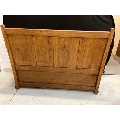 335 - VICTORIAN STRIPPED PINE SETTLE H42”W54”D23”