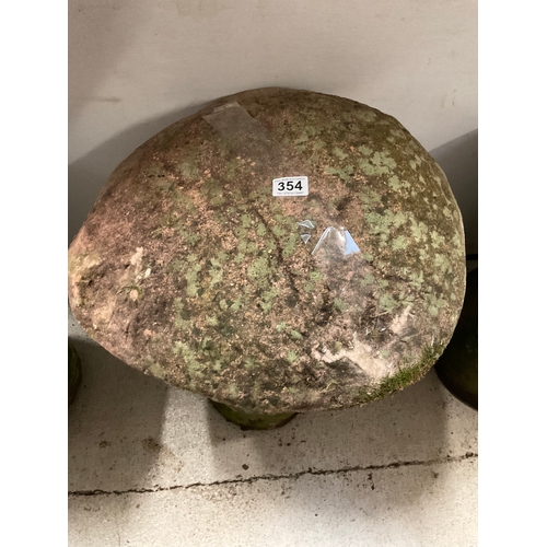 354 - EARLY SANDSTONE SADDLE STONE H29”DIA19”