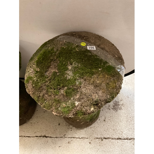 356 - EARLY SANDSTONE SADDLE STONE (CONCRETE TOP)H29”DIA20”