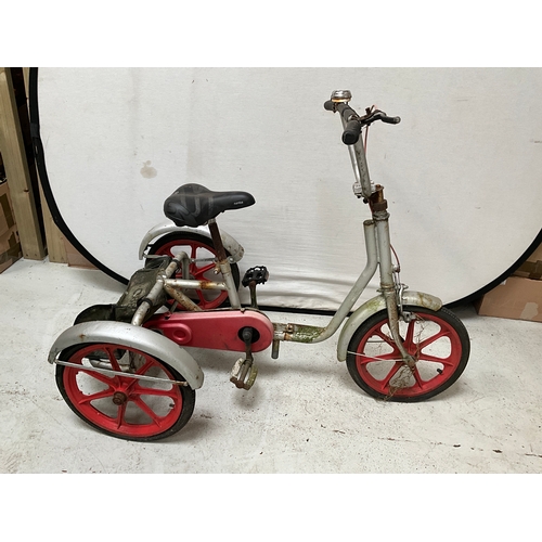 VINTAGE 3 WHEEL BIKE WITH PLASTIC WHEELS