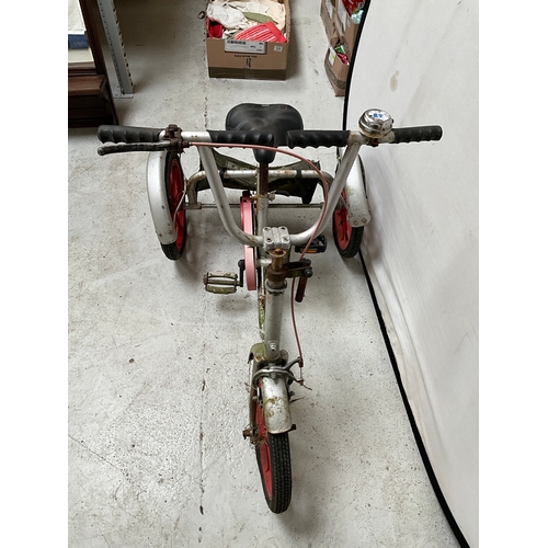 VINTAGE 3 WHEEL BIKE WITH PLASTIC WHEELS