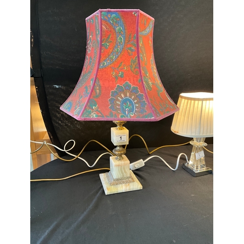 1 - 3 ELECTRIC TABLE LAMPS TO INCLUDE ONYX EXAMPLE ETC