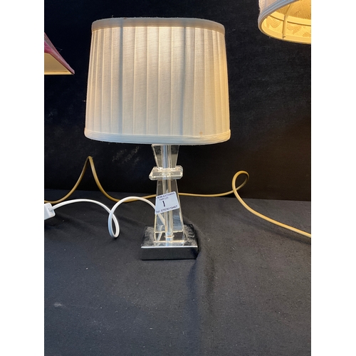 1 - 3 ELECTRIC TABLE LAMPS TO INCLUDE ONYX EXAMPLE ETC