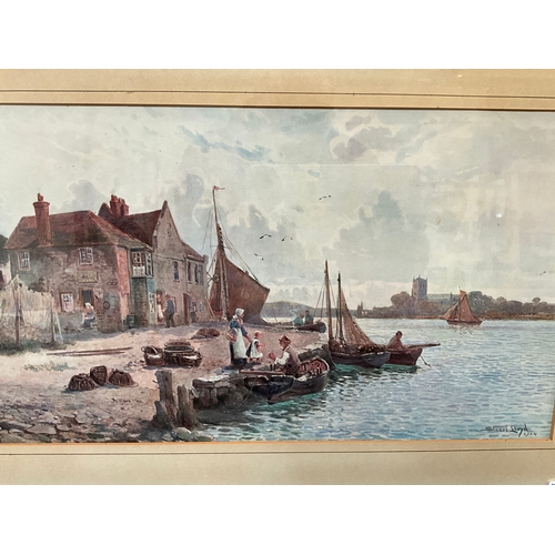 7 - FRAMED HARBOUR SCENE WATERCOLOUR SIGNED STUART LLOYD DATED 1904  17” x 24”