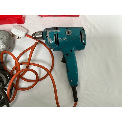 26 - 2 ELECTRIC DRILLS AND QTY DRILL BITS