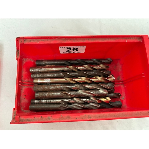 26 - 2 ELECTRIC DRILLS AND QTY DRILL BITS