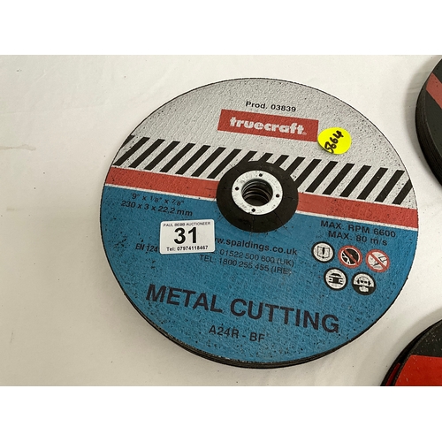 31 - QTY METAL CUTTING DISCS X 20 - 230m