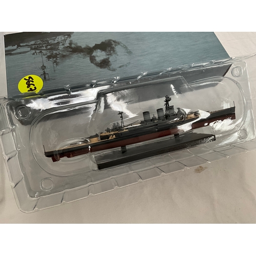 32 - 4 BOXED MODELS TO INCLUDE AVRO LANCASTER BOMBER, CORGI SPITFIRE & HURRICANE AND 2 BATTLESHIPS