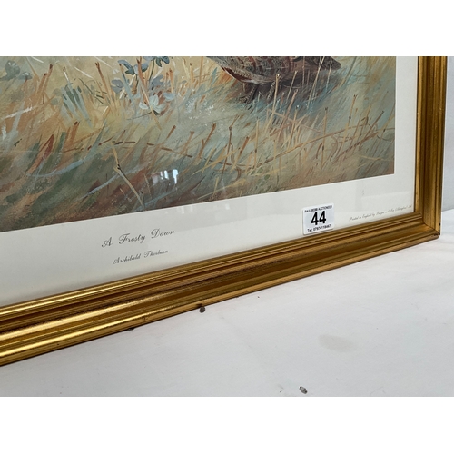 44 - GILT FRAMED ARCHIBOLD THORBURN LIMITED EDITION PRINT 260/850 ENTITLED A FROSTY DAWN 27” x 22”